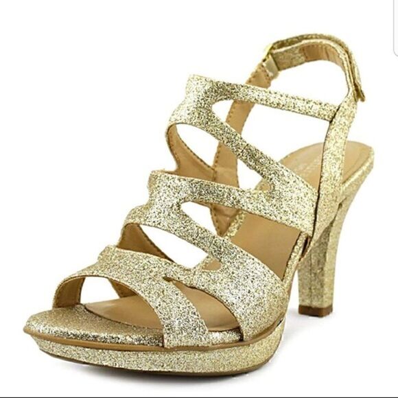 Naturalizer Dianna Platform Gold Sandal (7.5) - Picture 1 of 5